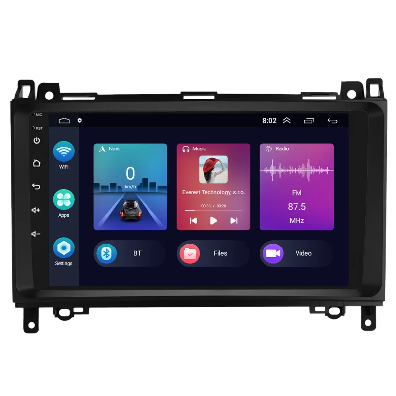 Podofo 2DIN autorádio PEV22 Android, Mercedes-Benz A / B / V / Viano / Vito / Sprinter / VW Crafter B476