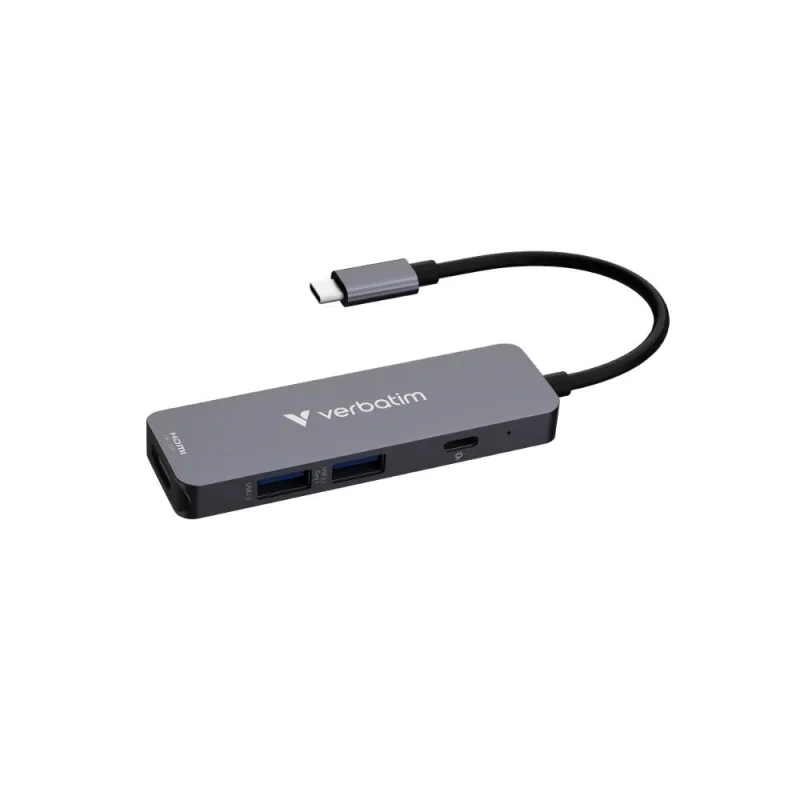VERBATIM Dokovací stanice USB-C, 4v1, HDMI, USB-C PD, USB 3.0, USB 2…