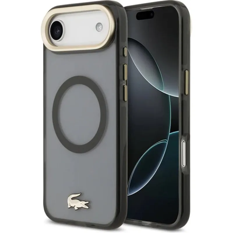Lacoste PC/TPU Frosted Finish Gold Logo MagSafe kryt iPhone Air čierny