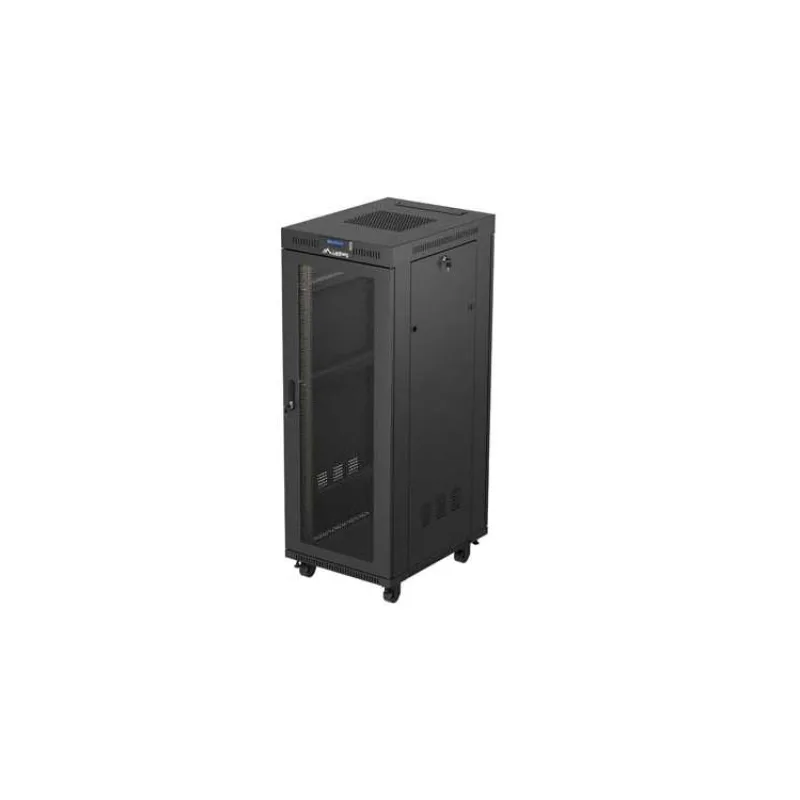 19" VOĽNE STOJÚCA RACKOVÁ SKRIŇA 32U 600X800 ČIERNA LCD PERFOROVANÉ DVIERKA LANBERG (PLOCHÉ BALENIE) (FF01-6832-23BL)