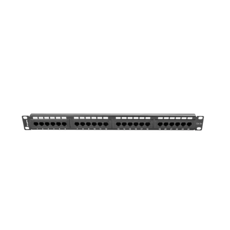 LANBERG PATCH PANEL 24 PORTŮ 1U 19" CAT.5E UTP ČERNÝ PPU5-1024-B