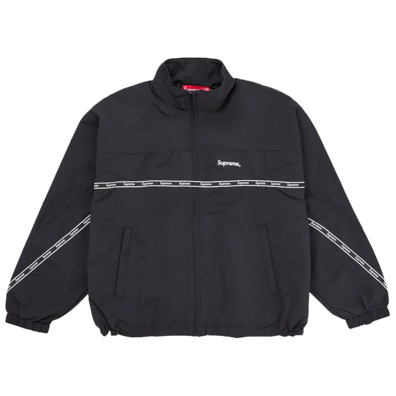Supreme Logo Taping Track Jacket Black - M