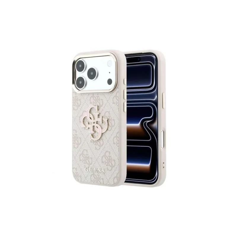 Guess PU 4G Resin Metal Logo kryt iPhone 18 Pro Max ružový (57983131139)