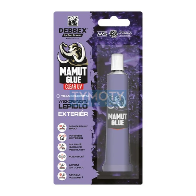Debbex MAMUT GLUE Clear UV - 25 ml transparentný, tuba v blistri