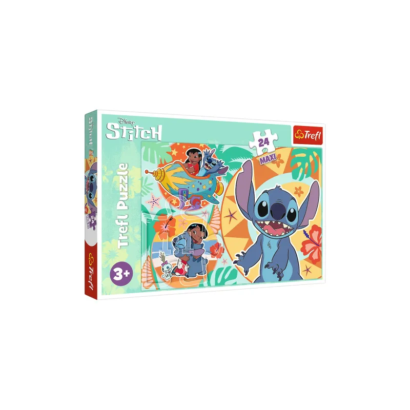 Trefl Puzzle Maxi 24 dielikov Šťastný deň Lilo&Stitch 60x40cm v krabici 40x27x4cm