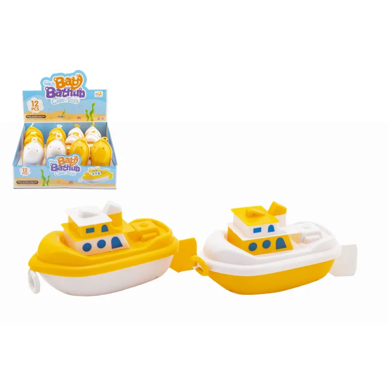 Teddies Loď/Loďka do vane na natiahnutie plast 7x8x15cm 2 farby