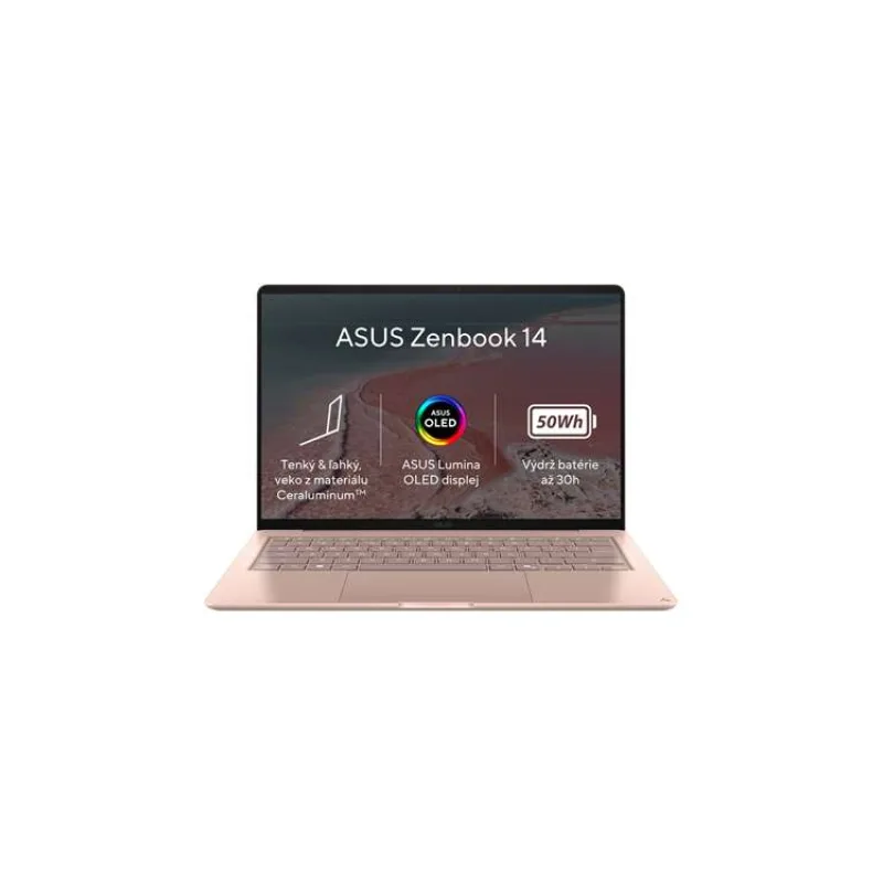 ASUS Zenbook 14/X1-26-100/8GB/256GB SSD/Qualcomm UMA/14" WUXGA/Win11Home/Coral (UX3480QA-OLED206W)