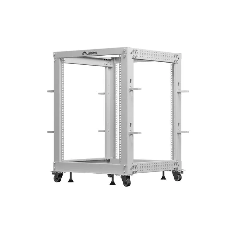 LANBERG OTEVŘENÝ RACK 19" 15U 600X600-1100 NASTAVITELNÝ ŠEDÝ OR01-6115-S