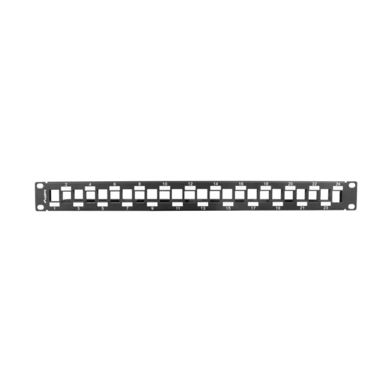 LANBERG 24PORTOVÝ PATCH PANEL S ORGANIZÉREM PRO KEYSTONE MODULY ČERNÝ PPKS-1224-B