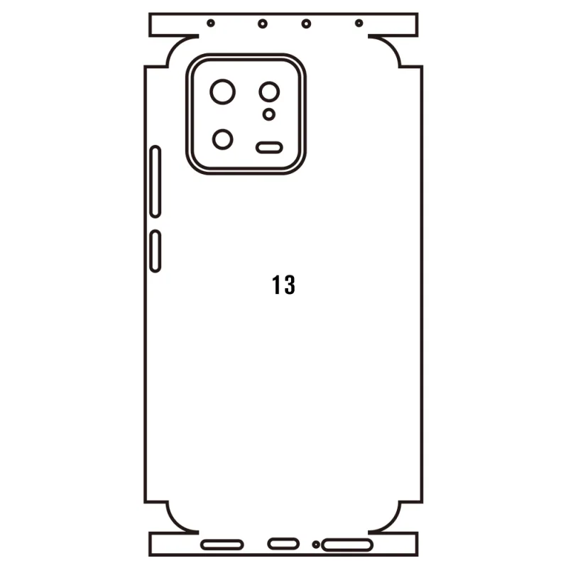Sunshine Xiaomi 13 Zadná Hydrogél ochranná fólia Strih: Zadná časť a rám 2, Typ fólie: Číra