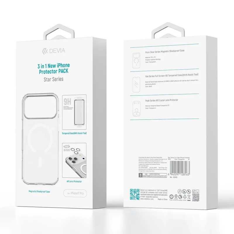 Devia Star Series 3 in 1 iPhone Protector Pack pre iPhone 17 Pro