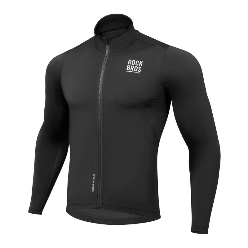 Rockbros TLWT001 ROAD TO SKY vetruodolný zateplený cyklistický dres M - čierny