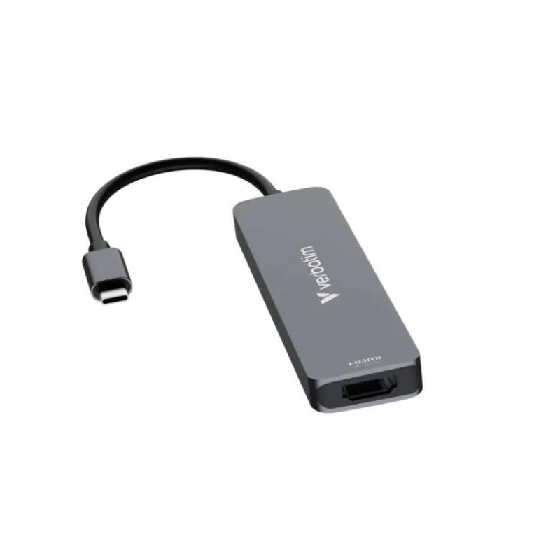 VERBATIM Dokovací stanice USB-C, 6v1, HDMI, USB-C PD, USB 3.0, USB 2.0, SD a microSD, šedá (32156)