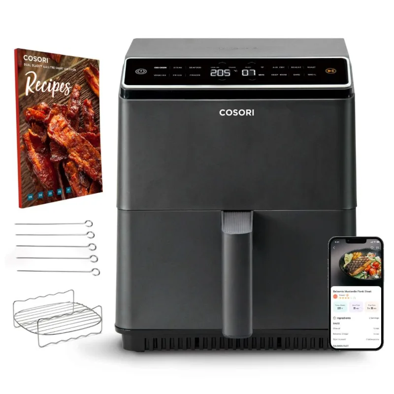 Cosori Dual Blaze 6.4L SMART horkovzdušná fritéza + 5x špíz a gril. rošt…