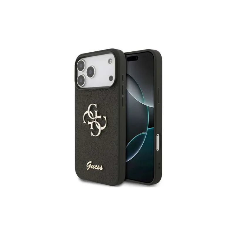 Guess PU Fixed Glitter 4G Metal Logo kryt iPhone 18 Pro Max čierny (57983131396)