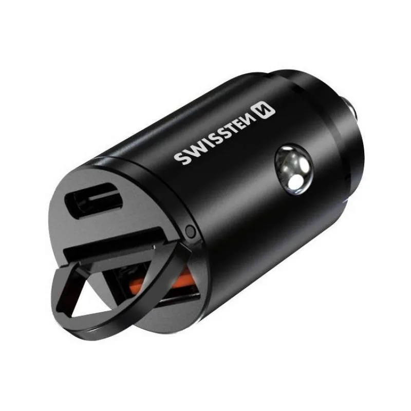 Swissten CL adaptér Power Delivery USB-C + Super Charge 3.0 30W nano černý (20111770)