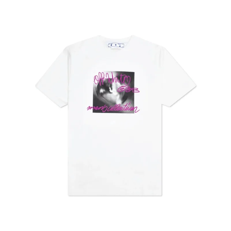 Off White Tornado Type Slim S/S Tee White Fuchia - XL