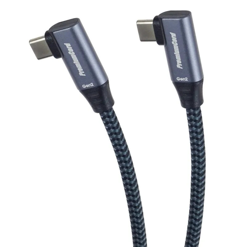 PremiumCord USB-C 2x zahnutý kabel, 3m ku31cj3