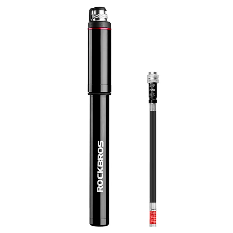 Rockbros SMART-B 150 PSI mini pumpa na bicykel pre ventily Presta a Schrader – čierna