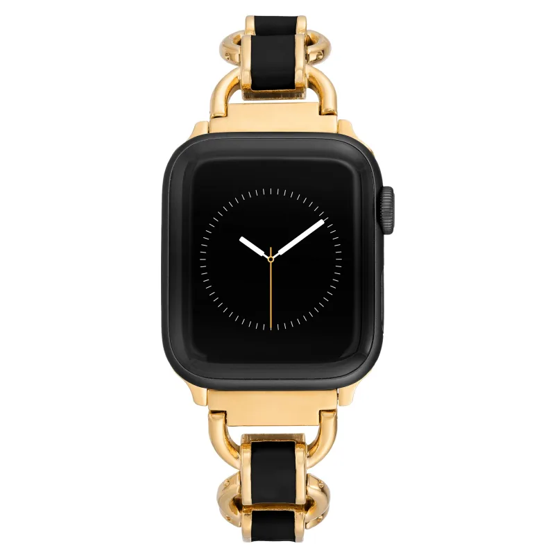 Remienok Anne Klein pre Apple Watch 42 mm/44 mm/45 mm/ultra 49 mm čierny a zlatý