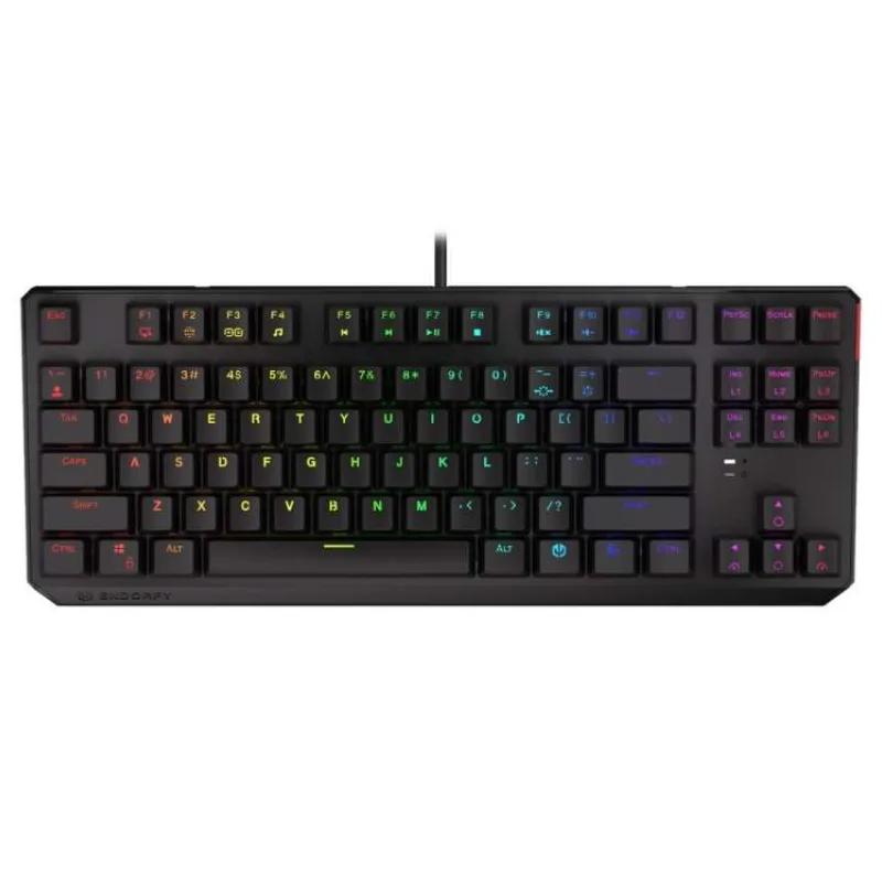 ENDORFY herná klávesnica Thock TKL Kailh RD RGB /USB/ red sw. / drôtová / mechanická / US layout / čierna RGB (EY5A003)