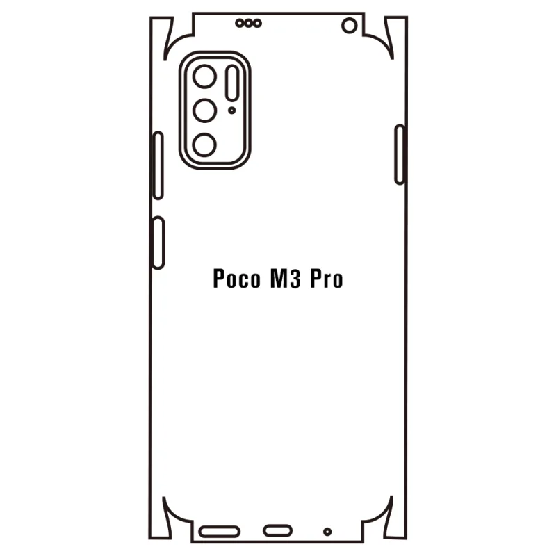 Sunshine Xiaomi Poco M3 Pro 5G Zadná Hydrogél ochranná fólia Strih: Zadná časť a rám 1, Typ fólie: Číra