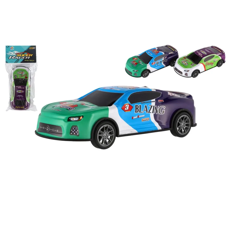 Teddies Auto závodné plast 17cm na zotrvačník 2 farby v sáčku