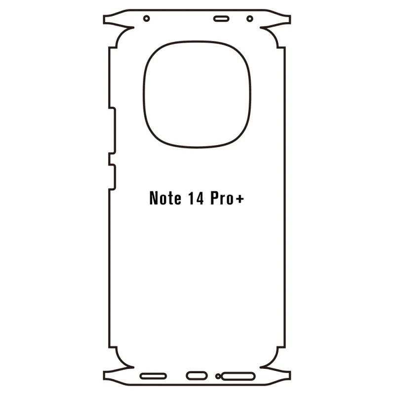 Sunshine Xiaomi Redmi Note 14 Pro+ Zadná Hydrogél ochranná fólia Strih: Zadná časť a rám 1, Typ fólie: Číra