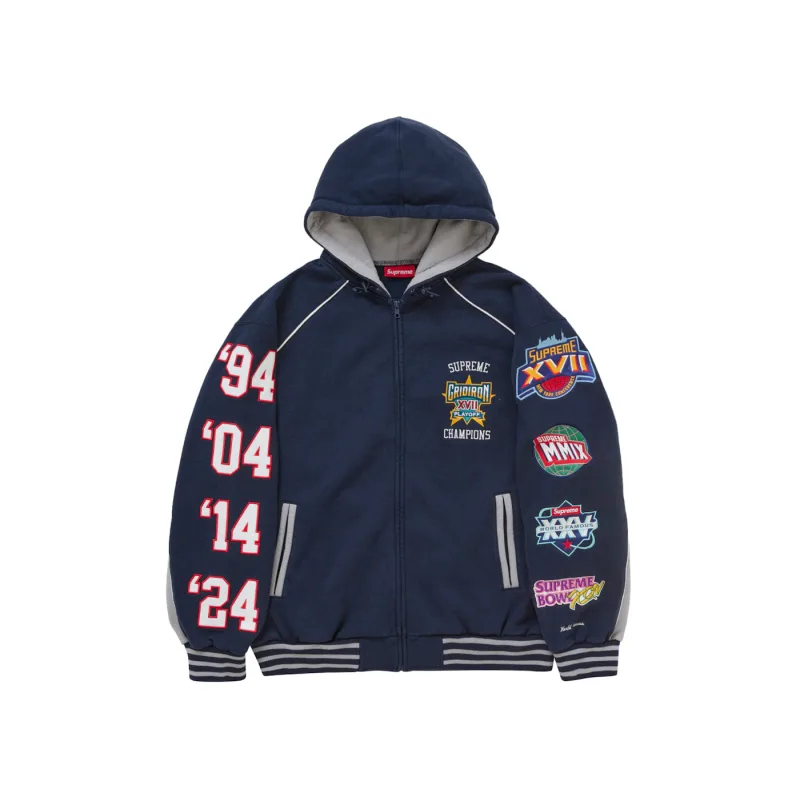 Supreme Playoffs Zip Up Hooded Sweatshirt Navy - XXL