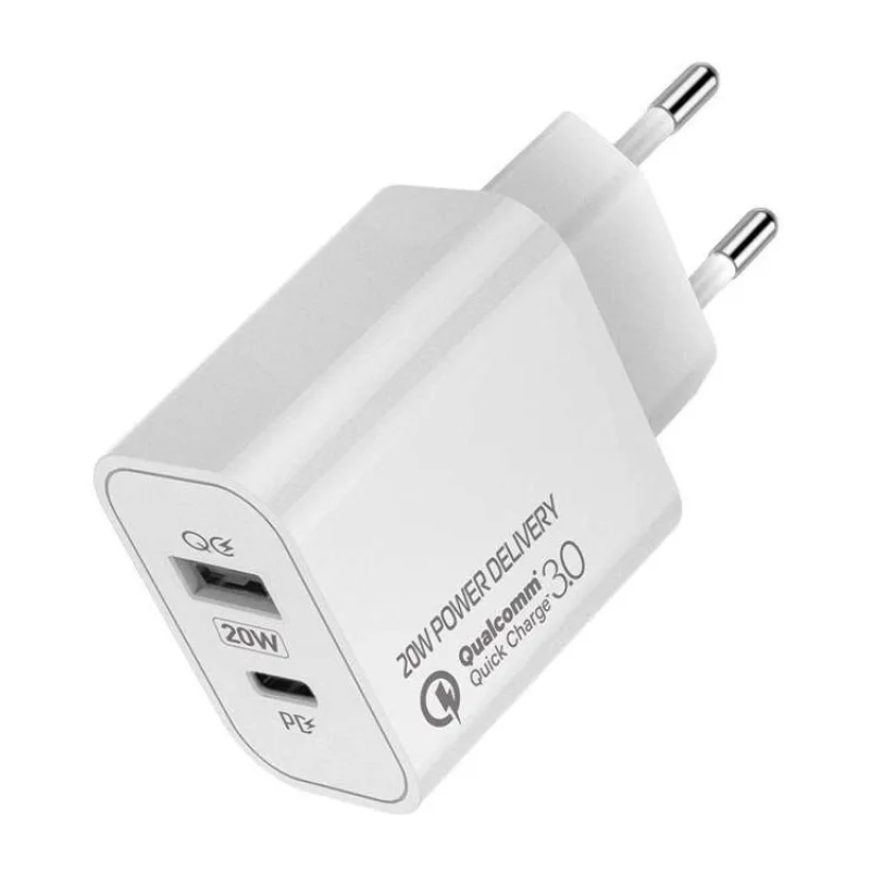 COLORWAY 1x USB a 1x USB-C/ síťová nabíječka/ 20W/ 100V-240V/ Bílá (CW-CHS025QPD-WT)