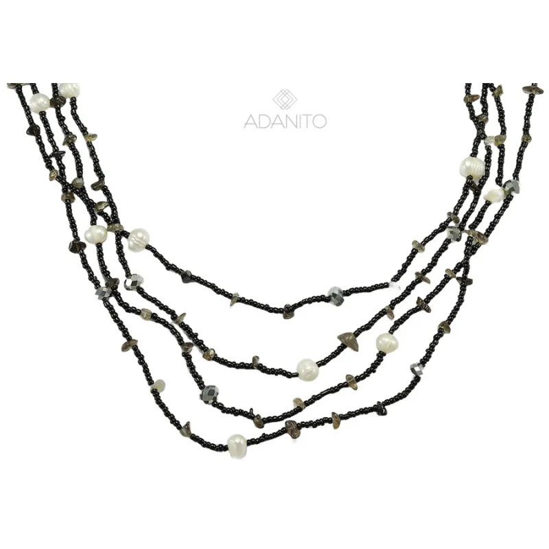 Náhrdelník spinel/perla/krištáľ ADANITO ZSNH003SPPMAX