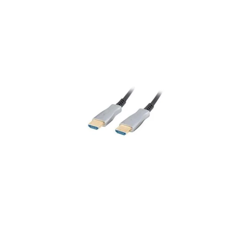 LANBERG Aktivní optický kabel High Speed with Ethernet 2.0, 4K@60Hz, M/M, délka 20m, černý, zlacené konektory (CA-HDMI-20FB-0200-BK)