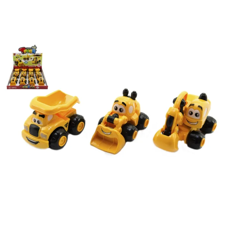 Teddies Auto stavebné pre najmenších plast 9cm 3 druhy na voľný chod
