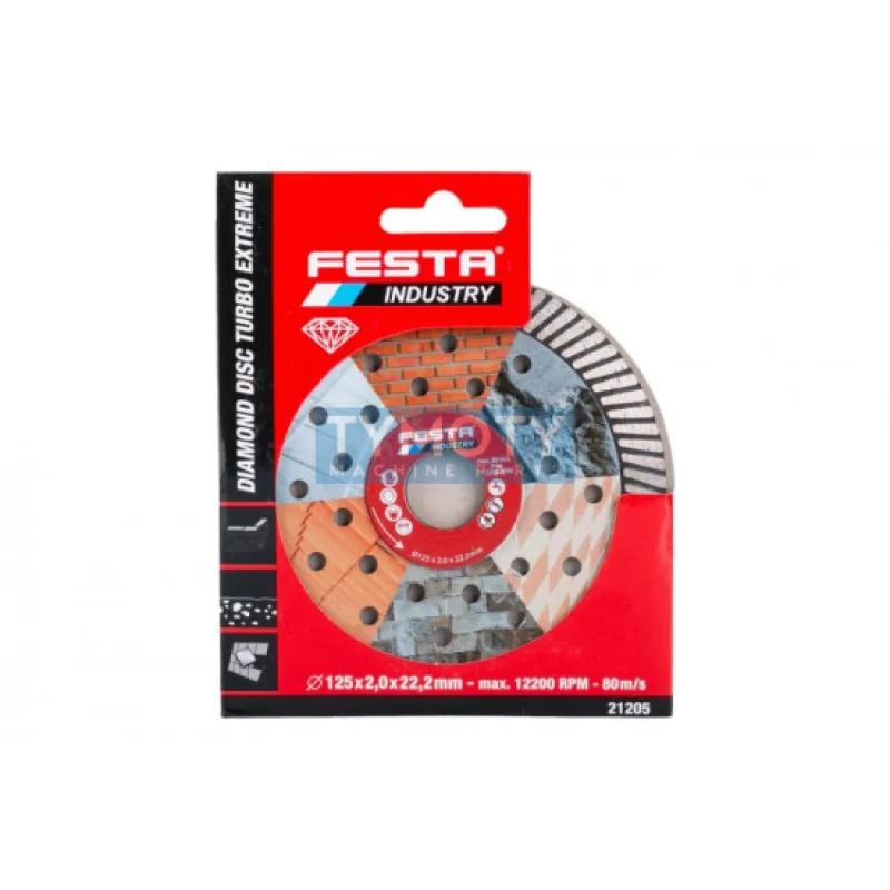 Kotúč diamantový Turbo Extreme 125x2,0x22,2 mm, FESTA INDUSTRY 21205