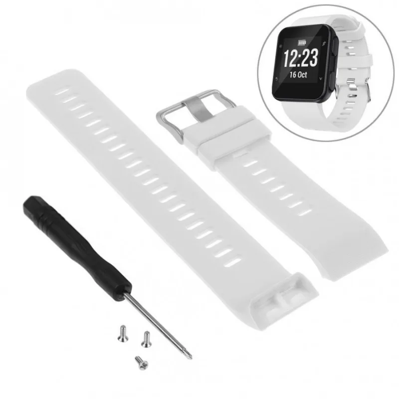 Silikonový řemínek bílý pro Garmin Forerunner 30 a 35 ESES 1530000655