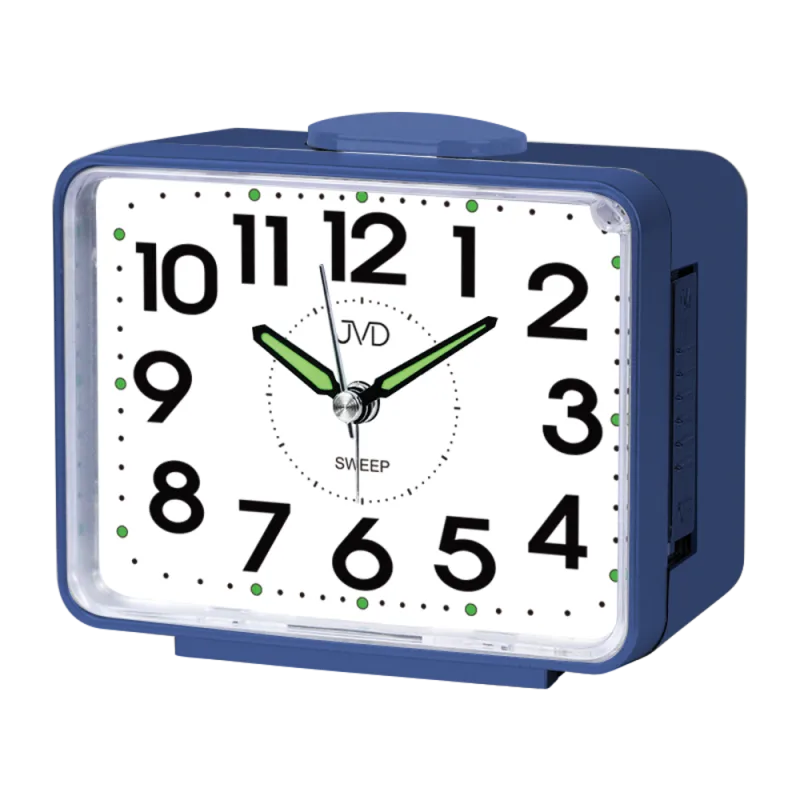 JVD Modrý netikající tichý budík JVD SRP1101.1