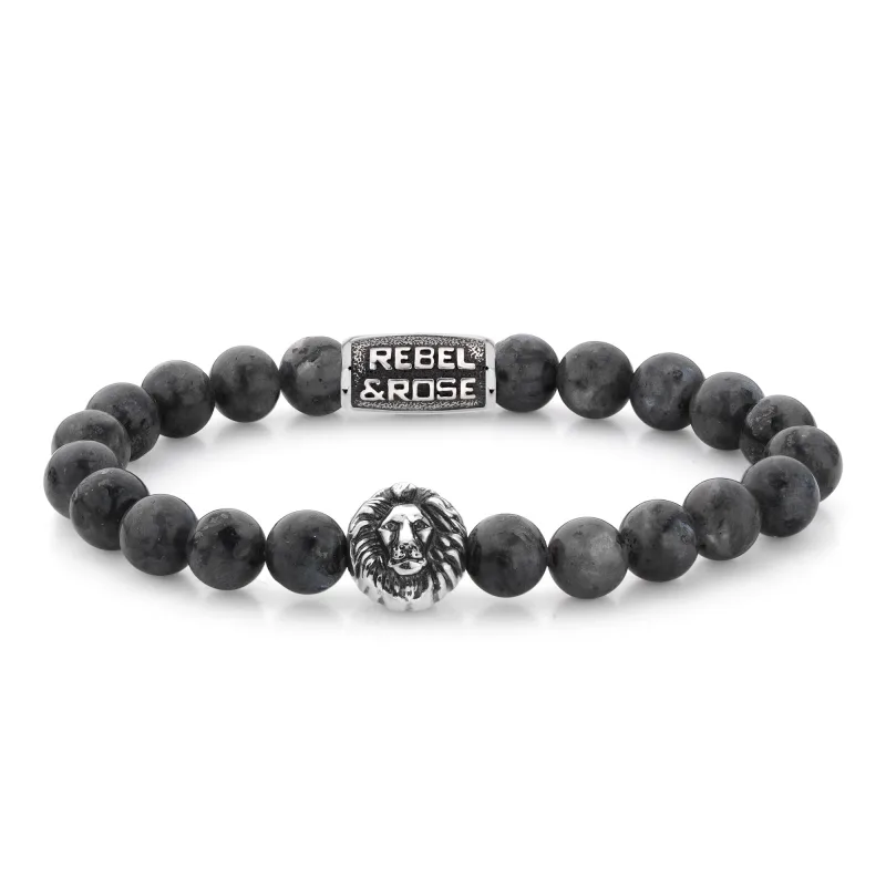 Unisex náramok Rebel & Rose Grey Seduction 8 mm RR-8L025-S-XL