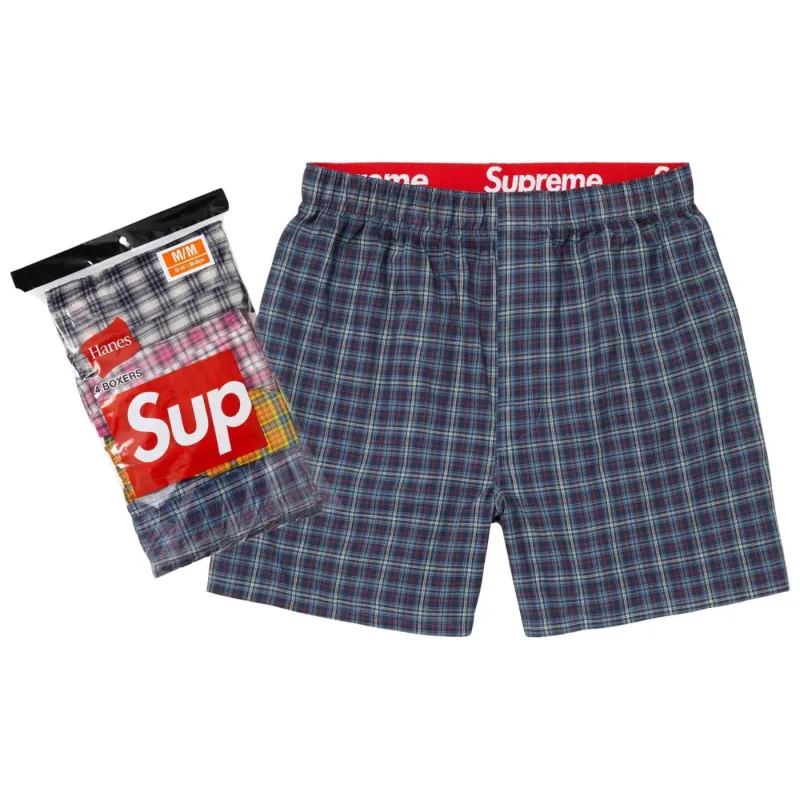 Supreme Hanes Plaid Boxers (4 Pack) Multicolor - M