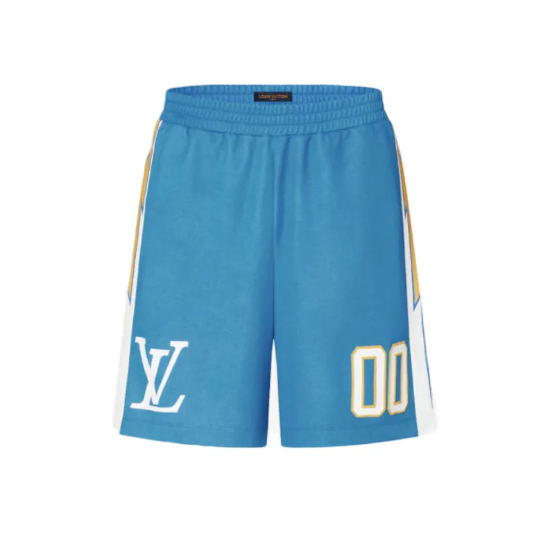 Louis Vuitton Sporty Jersey Short with Patch Blue - XXL