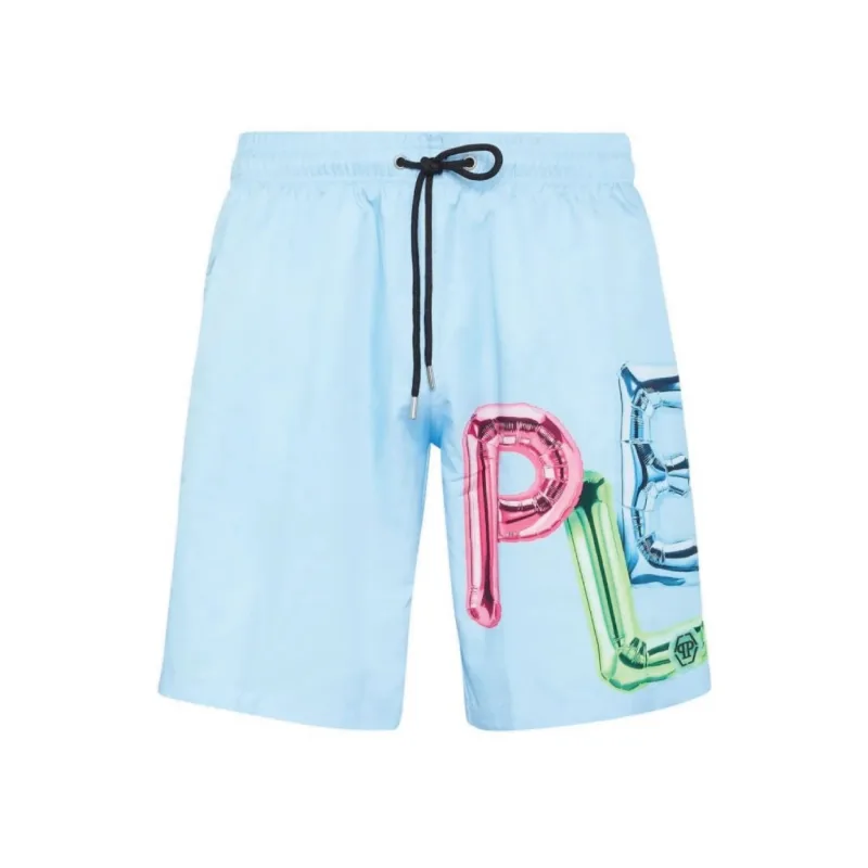 Philipp Plein Bombing Graffiti Swim Shorts Blue - XL