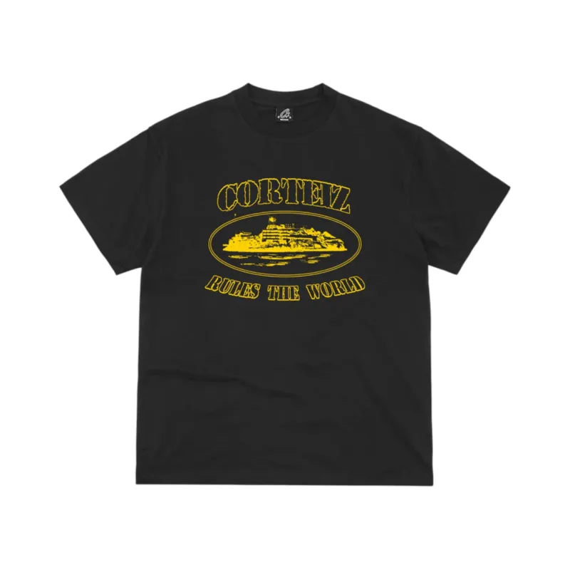 Corteiz OG Alcatraz Tee Black Yellow - XL