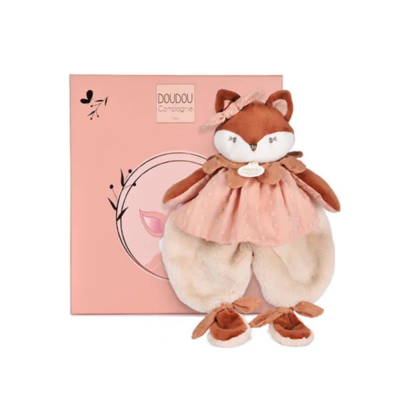 Doudou et Compagnie Paris Doudou Darčeková sada Plyšový muchláčik líška Mina 29 cm