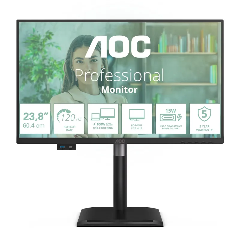 AOC AOC/24P4CV/23,8"/IPS/FHD/120Hz/4ms/Černá/5R 24P4CV