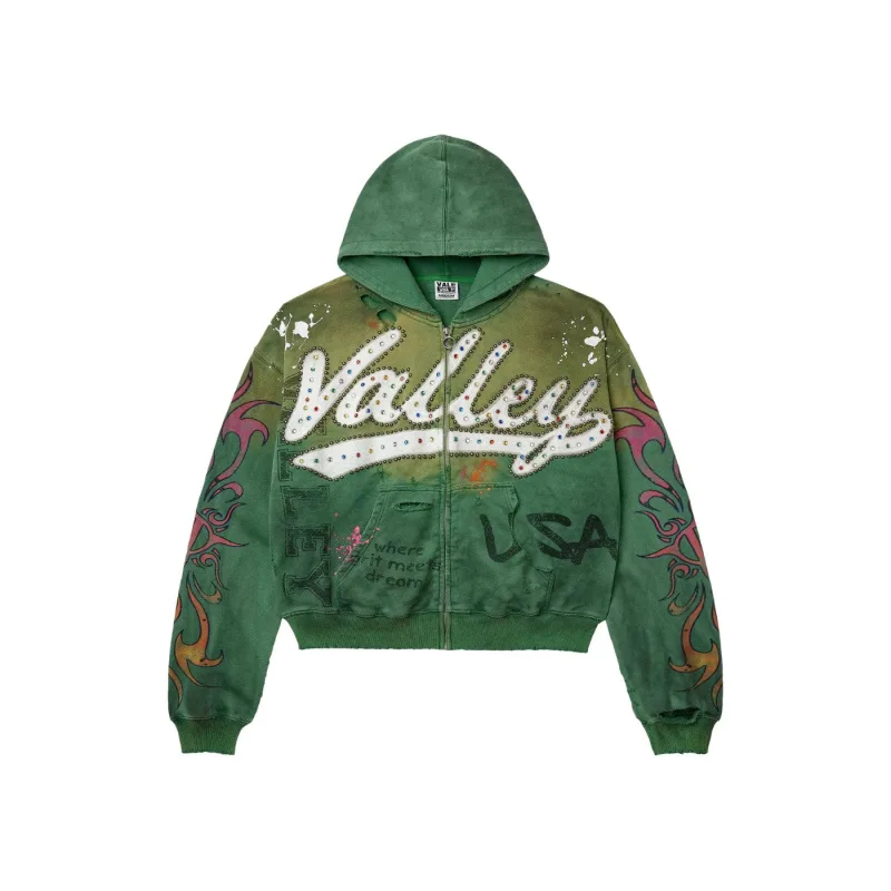 Vale Forever Inferno Zip Up Hoodie Green - S