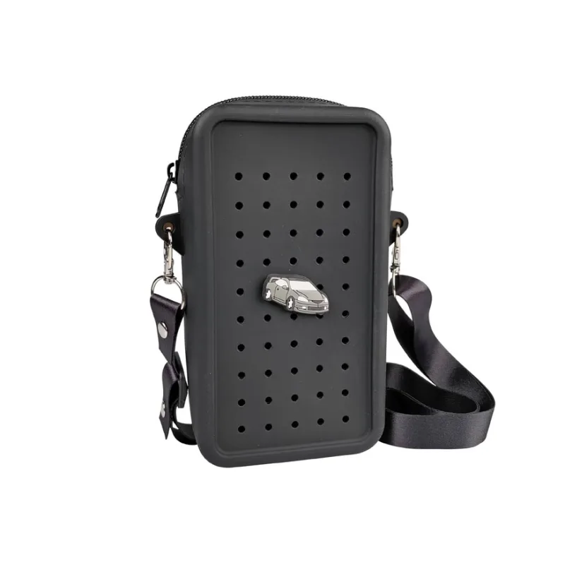 MFP Gifty - Silikónová crossbody taštička čierna a ozdobný pin