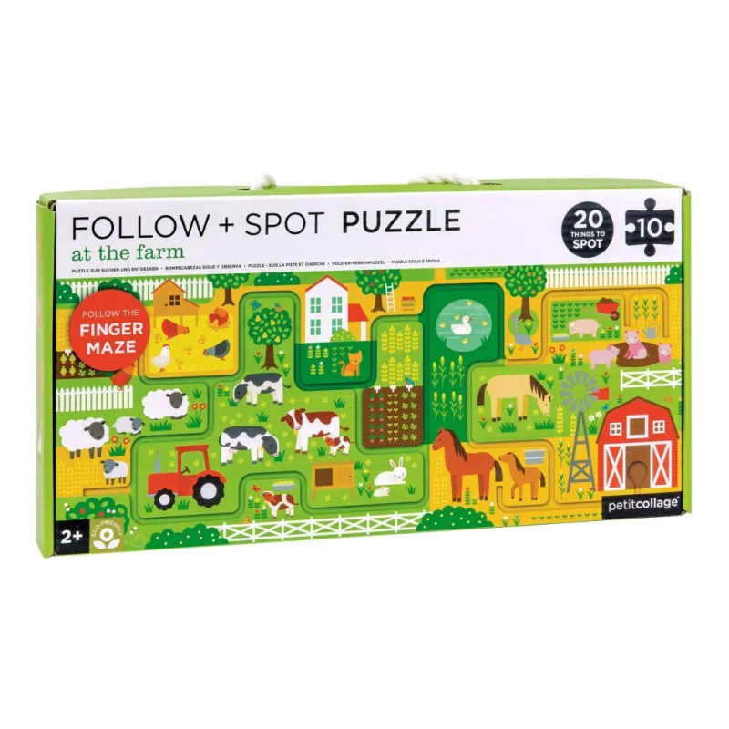Petit Collage Bludiště a puzzle Farma poškozený obal