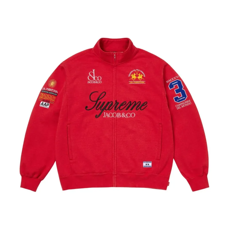 Supreme La Martina Jacob & Co Zip Up Sweatshirt Red - L