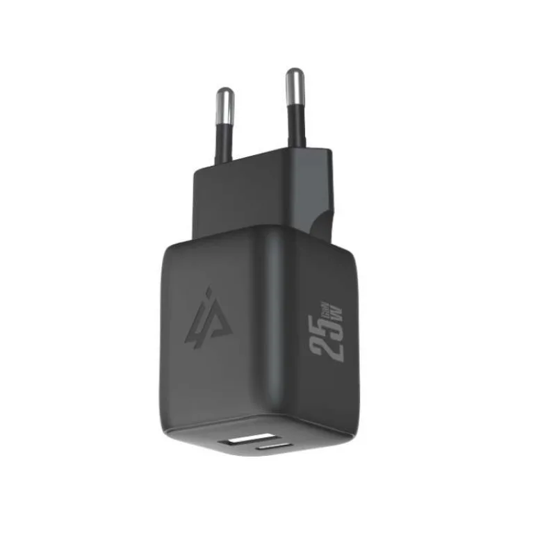GaN SIEŤOVÁ NABÍJAČKA 25W (USB-C + USB-A) ČIERNA (90010126)