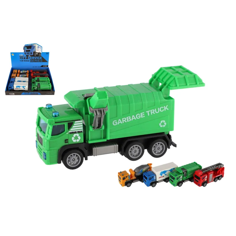 Teddies Auto nákladné plastové 15cm na spätné natiahnutie 4 druhy