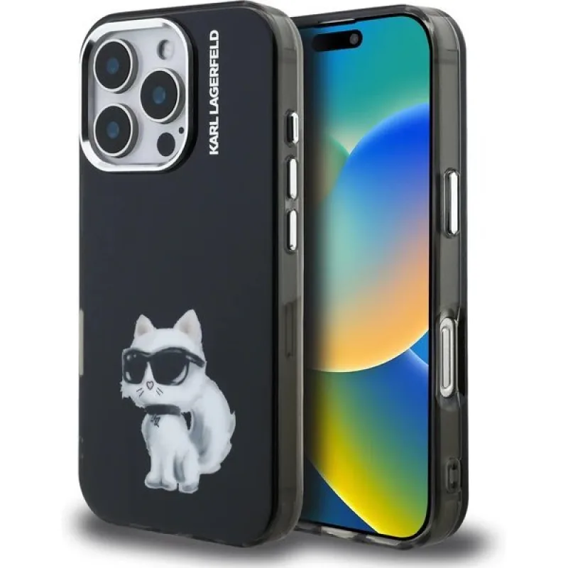 Karl Lagerfeld IML Aquarelle Choupette kryt iPhone 16 Pro čierny…